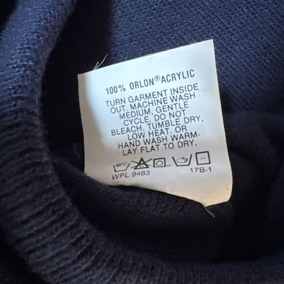 Vintage Robert Bruce V Neck Sweater Mens Large Blue Knit Ribbed Trim Made USA - Picture 3 of 8